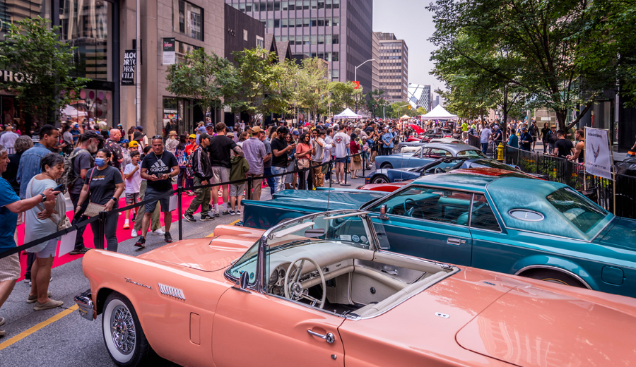 Vintage and luxury cars on display at the Yorkville Exotic Car Show in Toronto for Father’s Day 2025 celebrations.