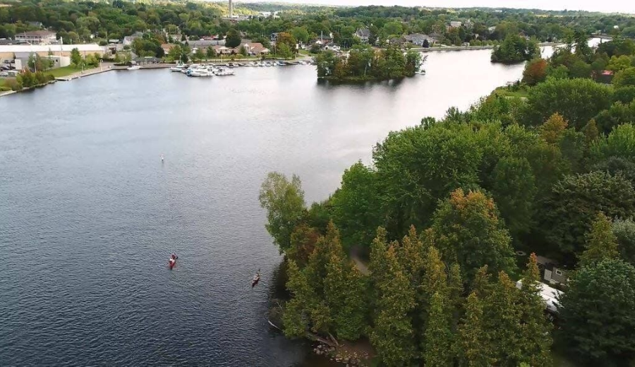 Scenic view of rivers and cottages, perfect for an Alton and Caledon getaway experience