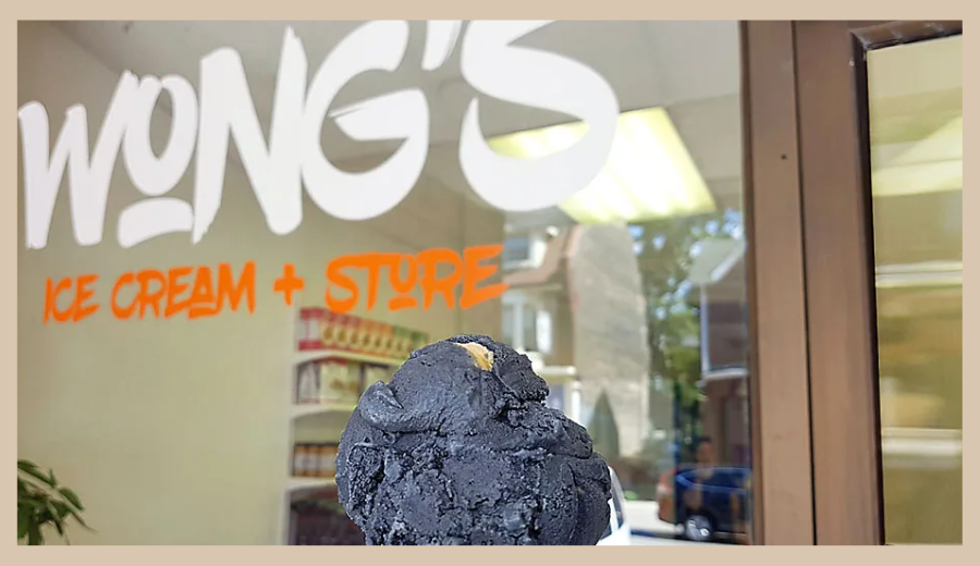 Black sesame and wasabi honey ice cream from Wong’s Ice Cream near Riverdale