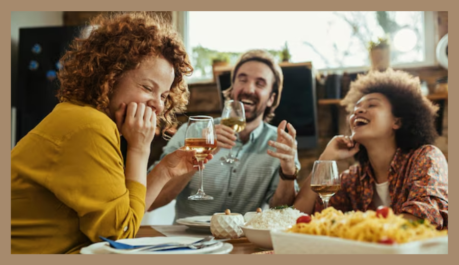 Sharing laughs and good food—just like at Toronto’s best cafés, restaurants, and wineries