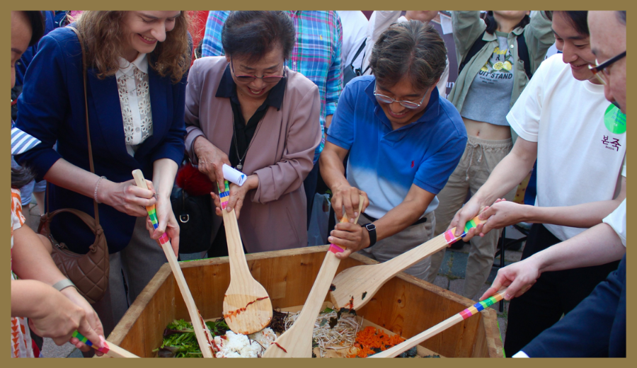 Festival crowd enjoying Korean food and music in North York