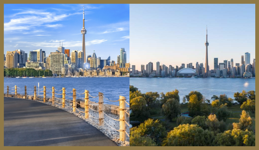 Toronto waterfront skyline from the lakeshore – top 10 Toronto summer activities