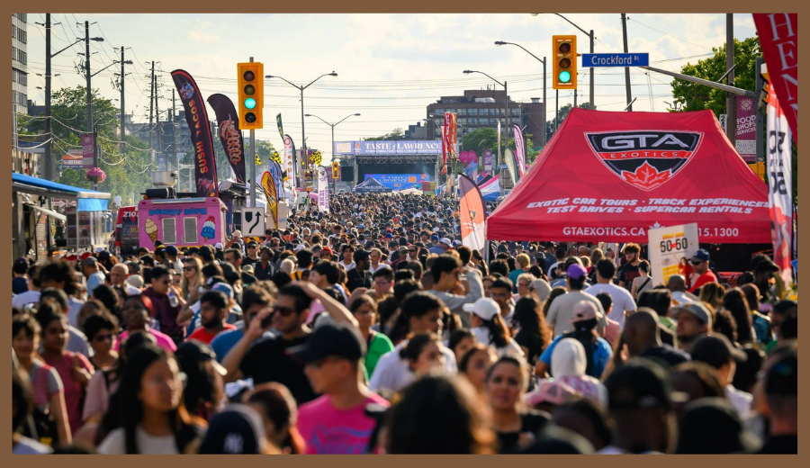 Visitors pack the streets to experience global flavors and performances at the Toronto Food Festival 2025.